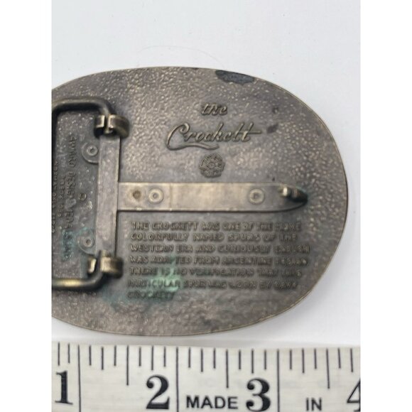 VINTAGE THE CROCKETT BOOT SPUR BRASS BELT BUCKLE Western Cowboy - Picture 5 of 6